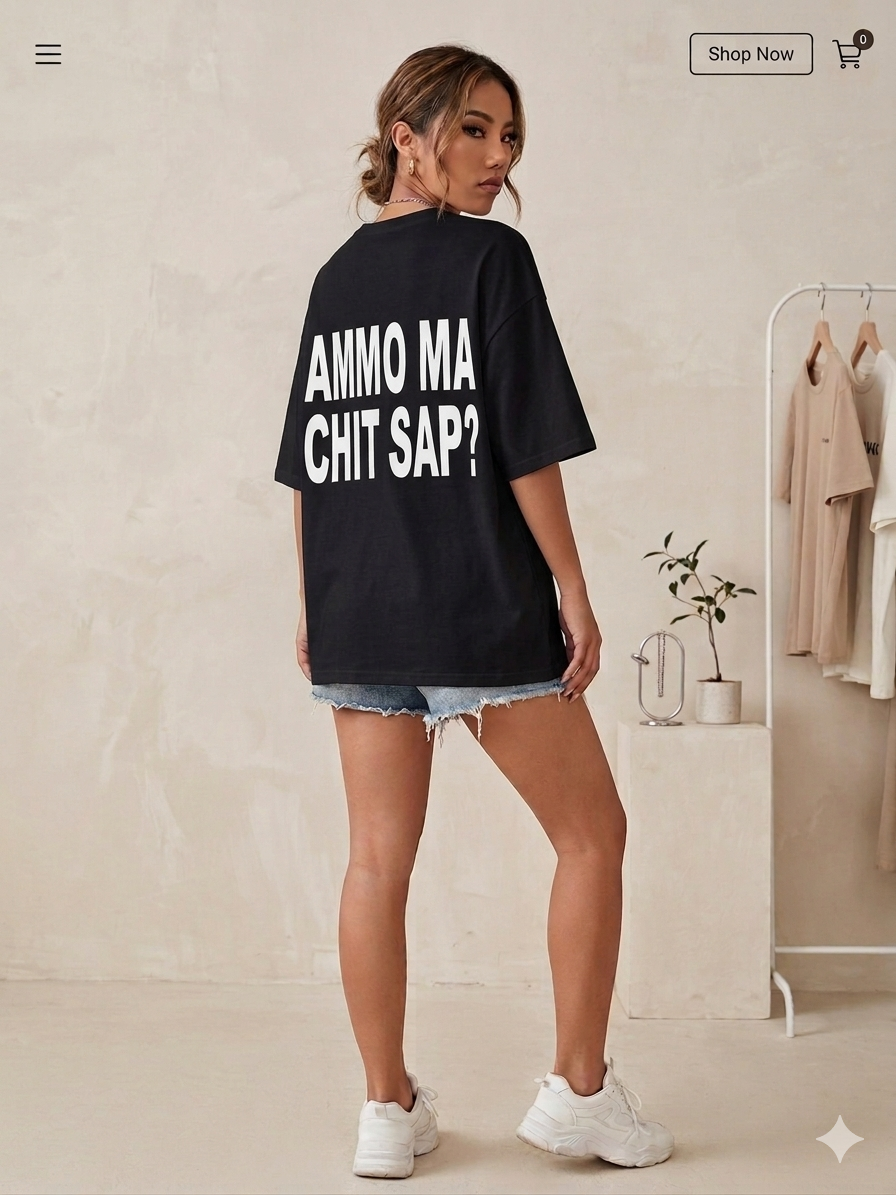T-Shirt Oversize con Scritta Posteriore – Capsula Urban Statement