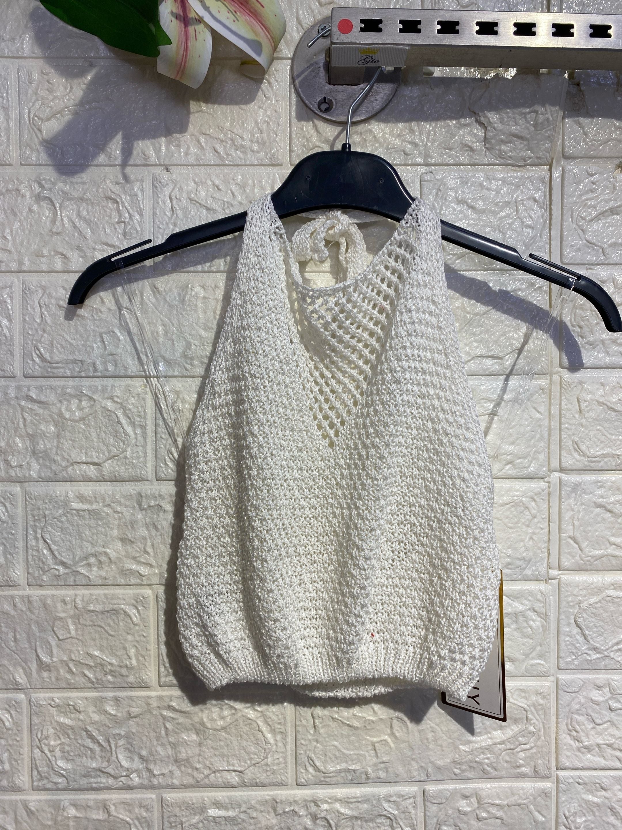 Top Crop Lurex ad Incrocio Americano