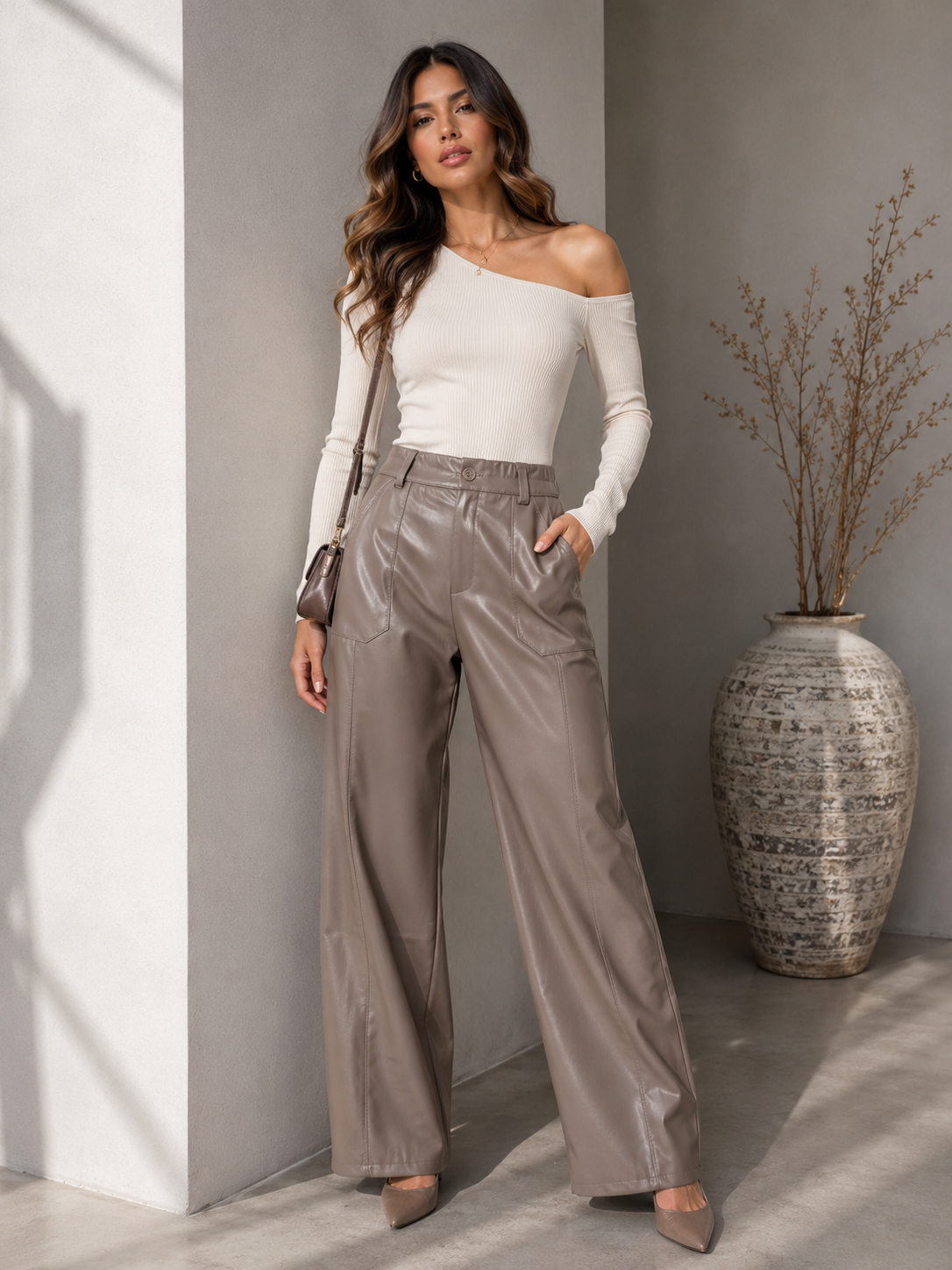 Pantalone in ecopelle