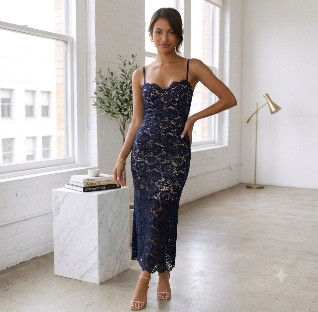 Abito Midi in Pizzo Elegance