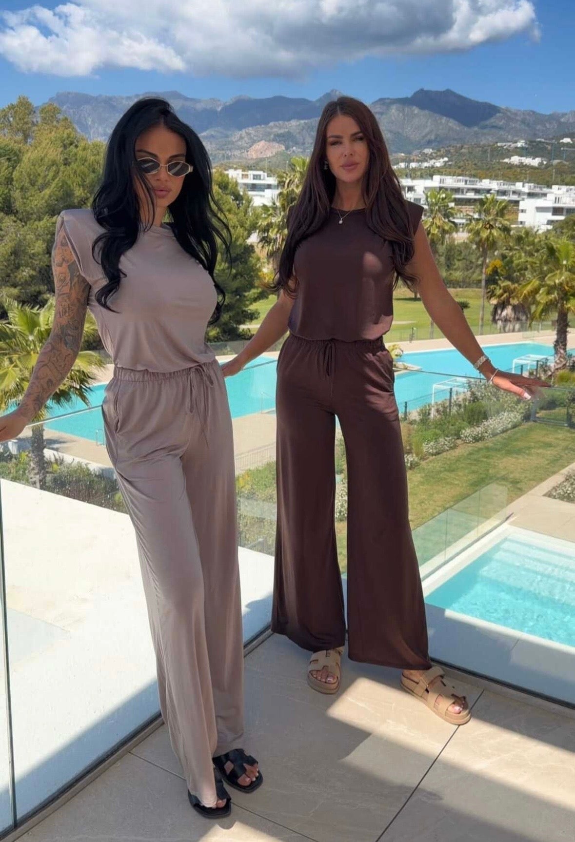 Completo Coordinated "Sunset Lounge" – Top con Spalline e Pantalone Wide Leg