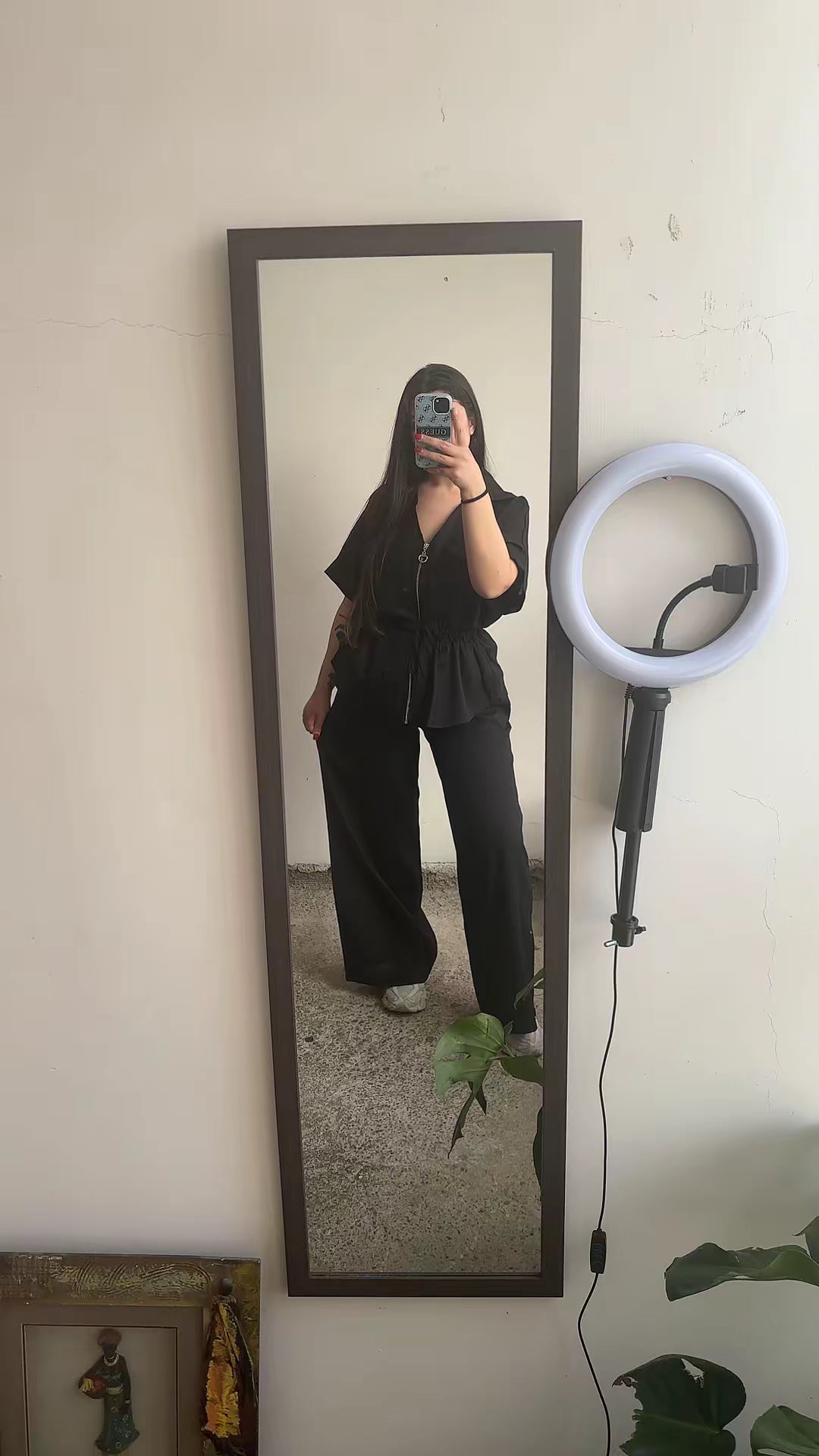 Coordinato "Urban Utility" Total Black – Camicia Zippata & Pantalone Wide Leg