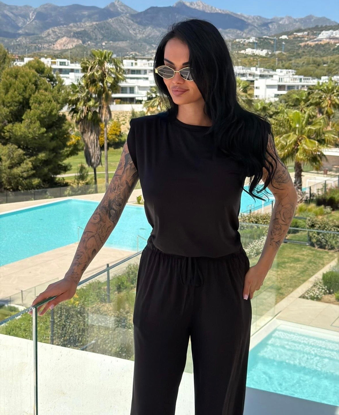 Completo Coordinated "Sunset Lounge" – Top con Spalline e Pantalone Wide Leg