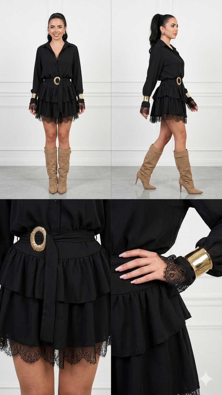 Mini Dress "Lace Ruffle"