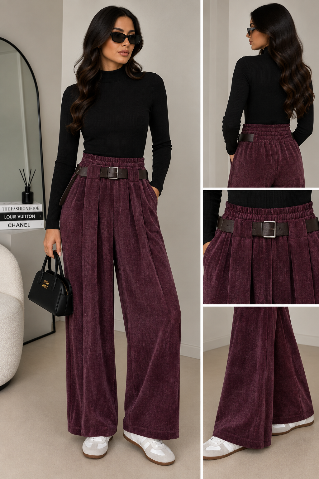 Pantalone Palazzo con Cintura