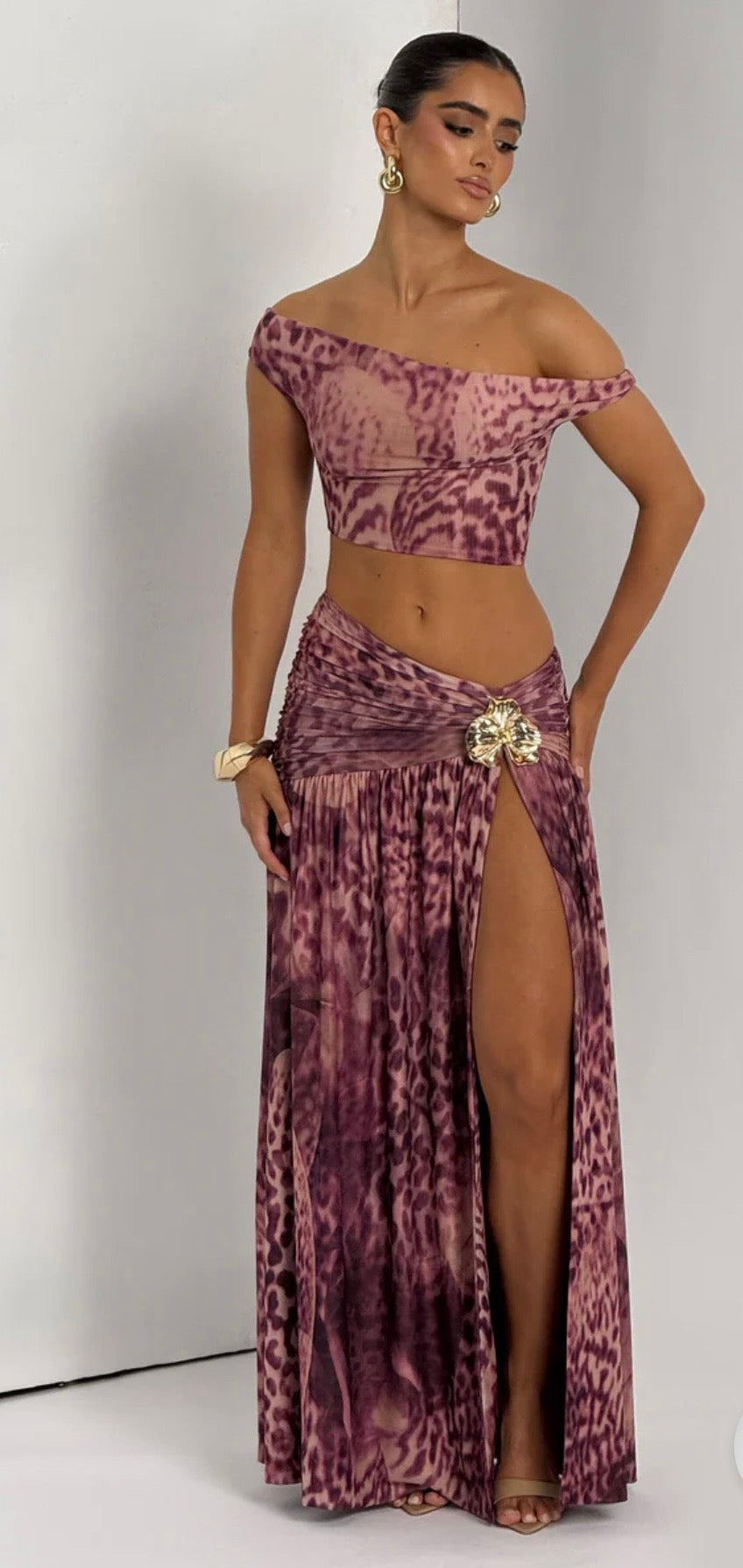 Coordinato Due Pezzi "Malindi" – Crop Top e Gonna Lunga con Spacco