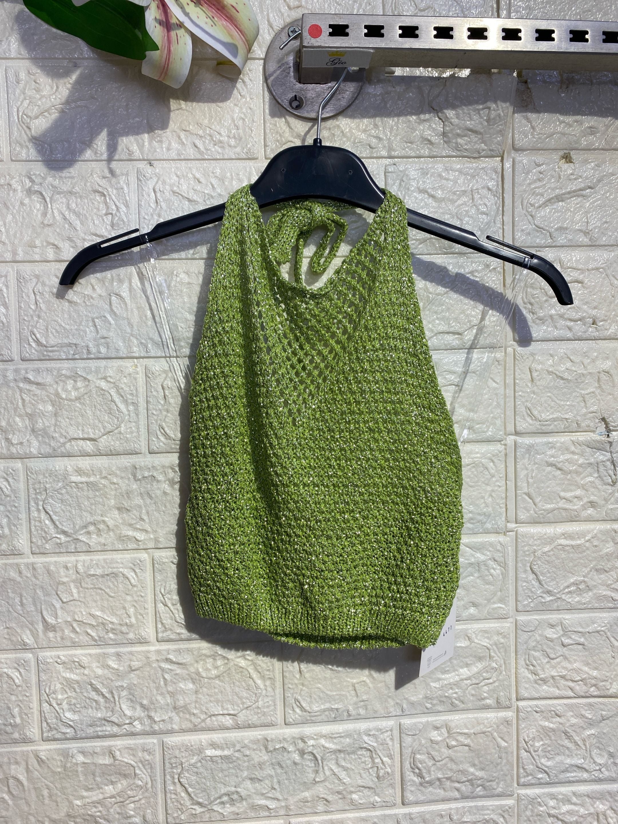 Top Crop Lurex ad Incrocio Americano