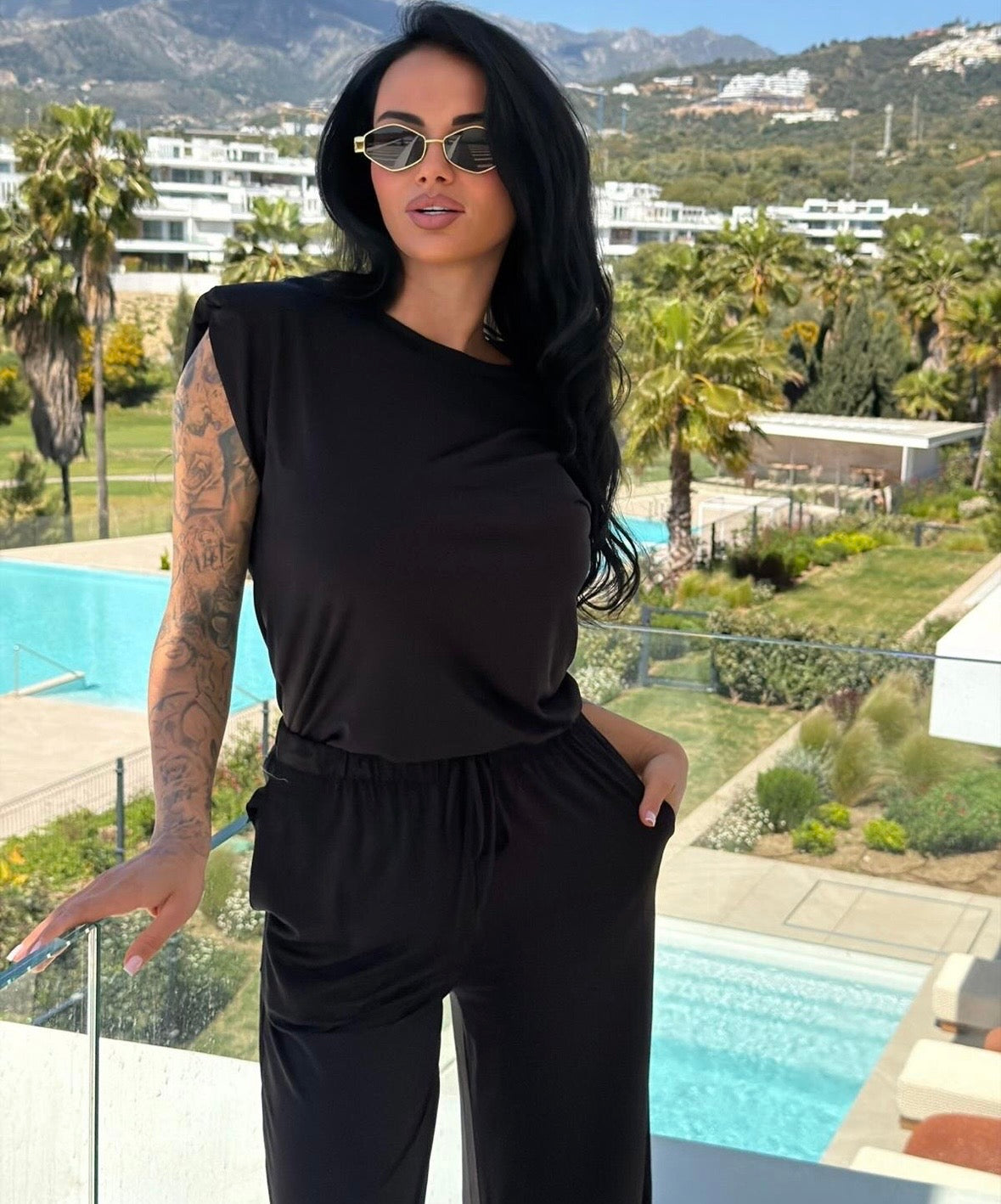 Completo Coordinated "Sunset Lounge" – Top con Spalline e Pantalone Wide Leg