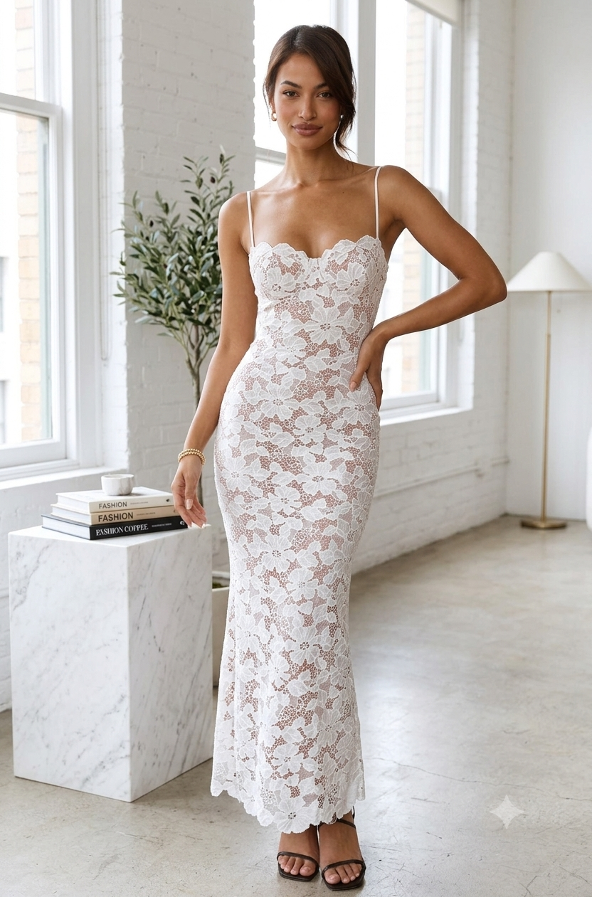 Abito Midi in Pizzo Elegance