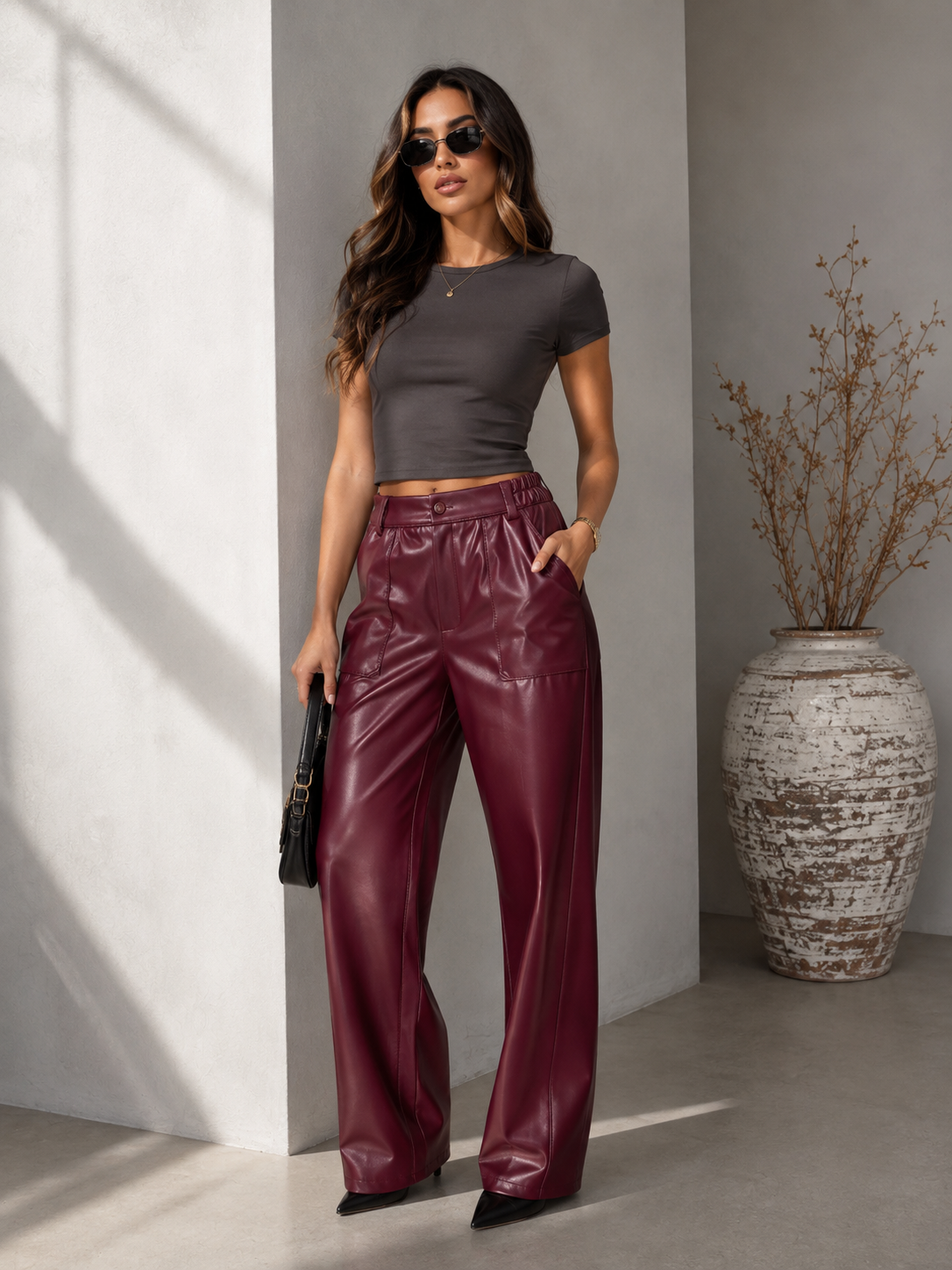 Pantalone in ecopelle