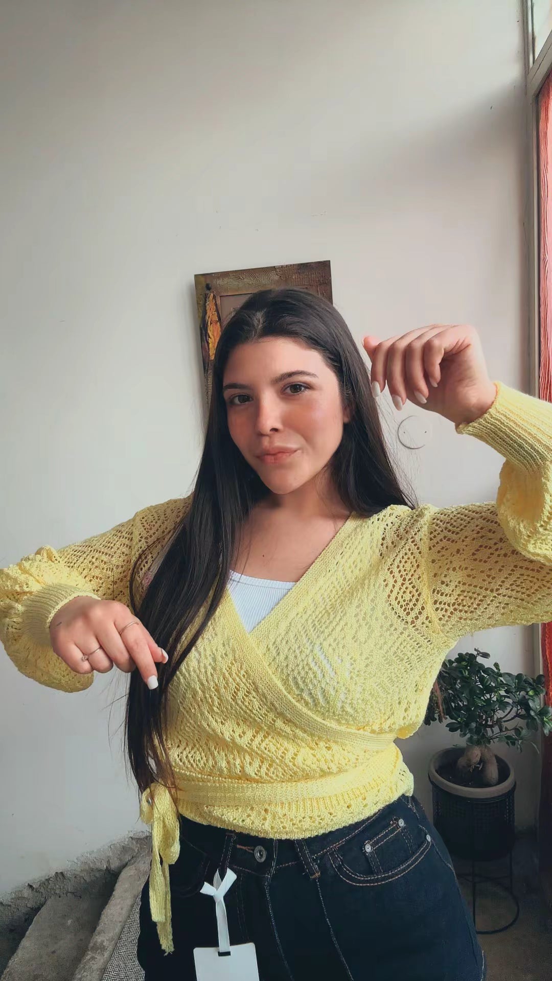 Maglia Incrociata in Maglia Traforata