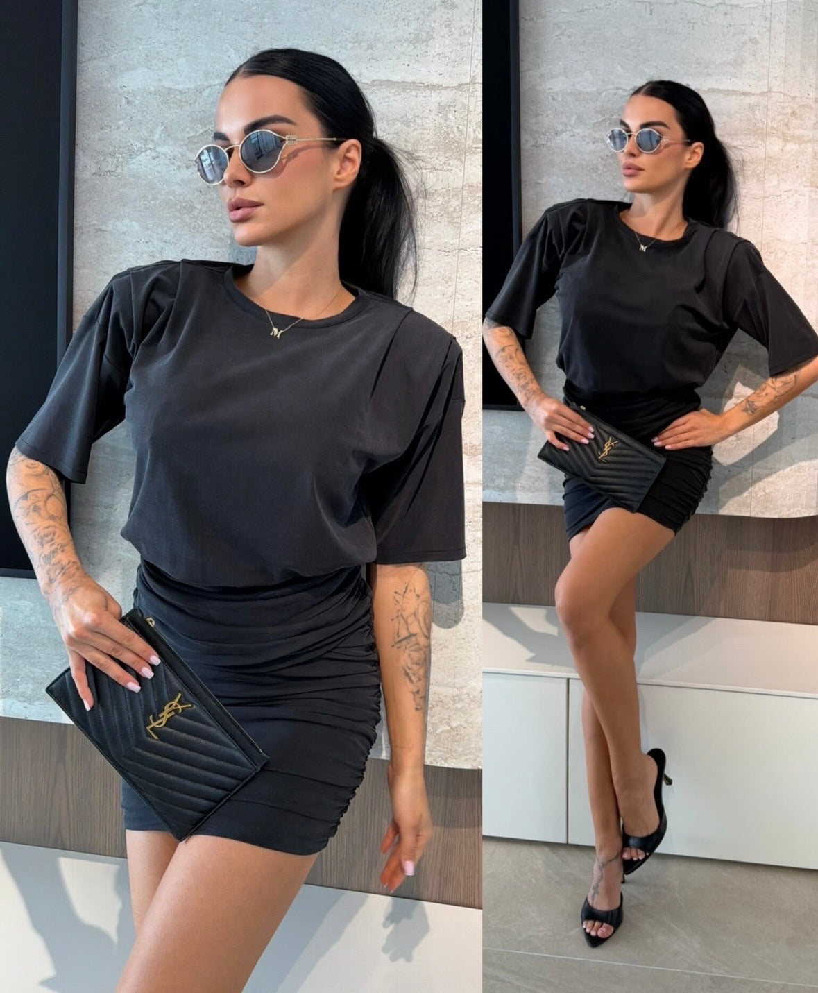 Abito Two-Piece Urban Glam in Nero