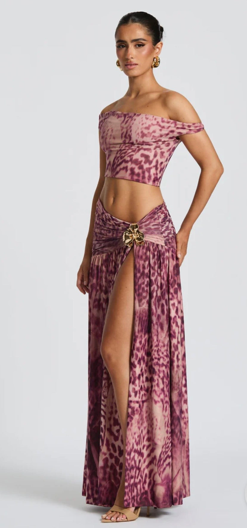 Coordinato Due Pezzi "Malindi" – Crop Top e Gonna Lunga con Spacco