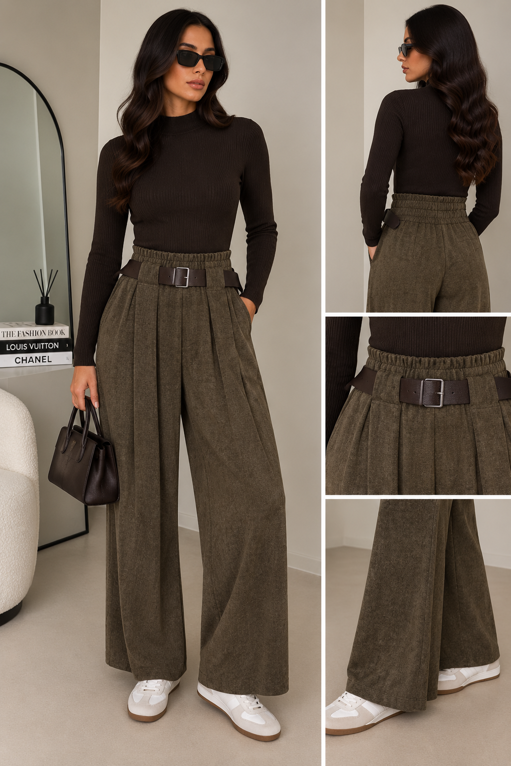 Pantalone Palazzo con Cintura